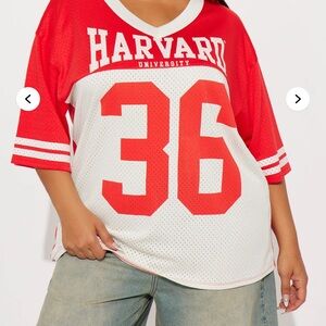 Size 2x Harvard University Red and White Jersey